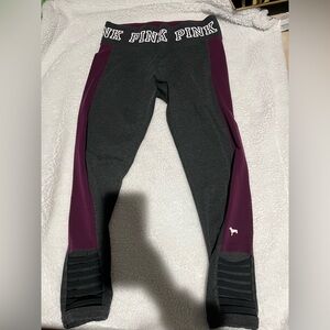 Victoria's Secret Charcoal and Plum yoga pants